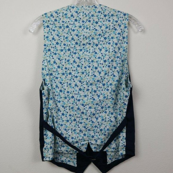 Cubavera Mens Vest Buttons Pockets Adjustable Navy - Picture 4 of 5